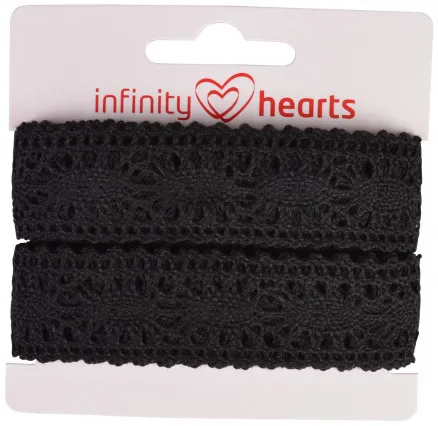 Infinity Hearts pitsinauha polyesteriä 25mm 11 Musta - 5m