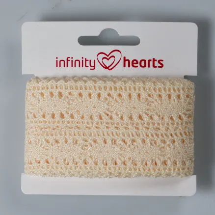 Infinity Hearts Pitsnauha polyesteriä 25mm 2 Ecru - 5m