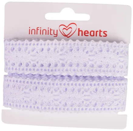 Infinity Hearts Pitsnauha polyesteristä 25mm 01 Valkoinen - 5m