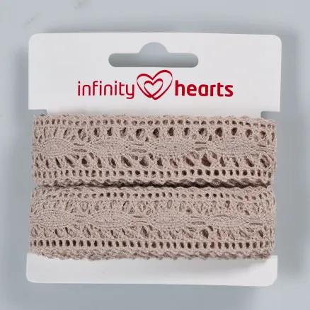 Infinity Hearts Pitsnauha polyesteriä 25mm 3 Hiekka - 5m