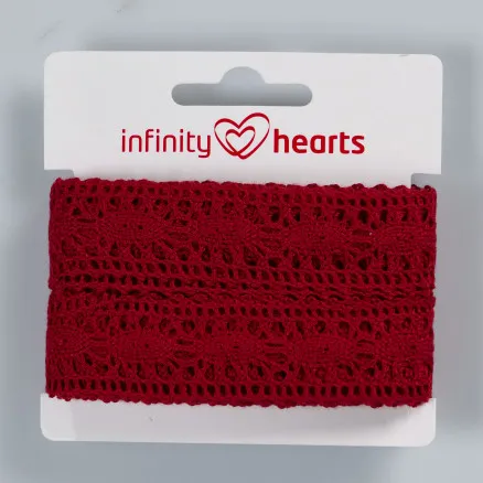 Infinity Hearts Pitsnauha polyesteriä 25mm 10 Viininpunainen - 5m