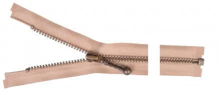YKK Jakkuvetoketju Antiikkimessinki 65cm 4mm Beige