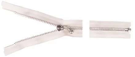 YKK irrotettava vetoketju alumiini 45cm 4mm luonnollinen