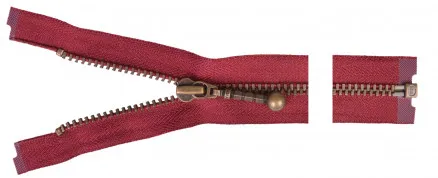 YKK Jakkuvetoketju Antiikkimessinki 25cm 4mm Bordeaux