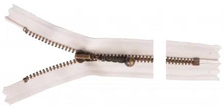 YKK Vetoketju Antiikkimessinki 12cm 4mm Luonnollinen