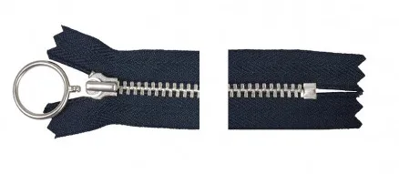 YKK Vetoketju Alumiini Kiinteä /Rengas 35cm 4mm Laivastonsininen